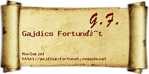 Gajdics Fortunát névjegykártya